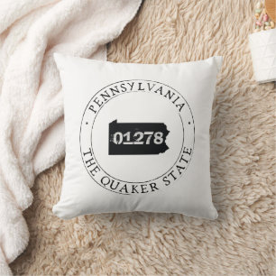 Pennsylvania Zip Code Pillow