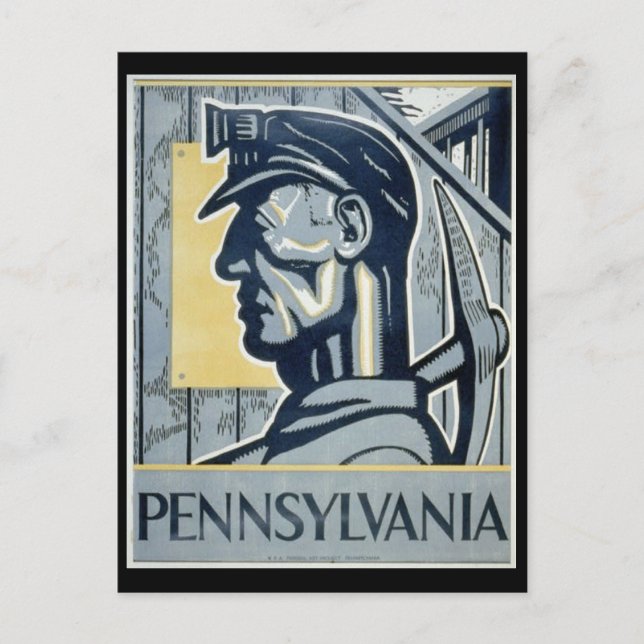 Pennsylvanian Coal Miner Postcard (Front)