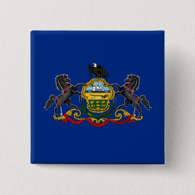 Pennsylvanian Flag 2 Inch Square Button (Front)
