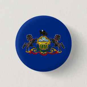 Pennsylvanian Flag, Flag of Pennsylvania 1 Inch Round Button