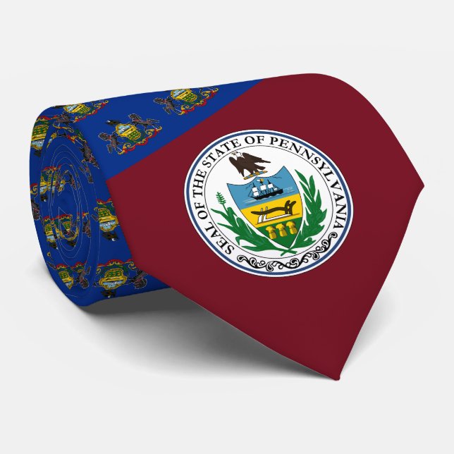 Pennsylvanian Flag & Seal, Flag of Pennsylvania Tie (Rolled)