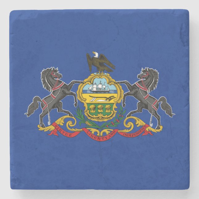 Pennsylvanian Flag Stone Coaster (Front)