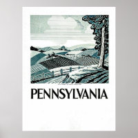 Pennsylvanie - Poster WPA Vintage - ferme et terra