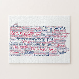 Pennsylvanie USA Slang Word Art Map Jigsaw Puzzle