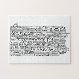 Pennsylvanie USA Slang Word Art Map Jigsaw Puzzle