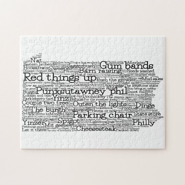 Pennsylvanie USA Slang Word Art Map Jigsaw Puzzle (Horizontal)