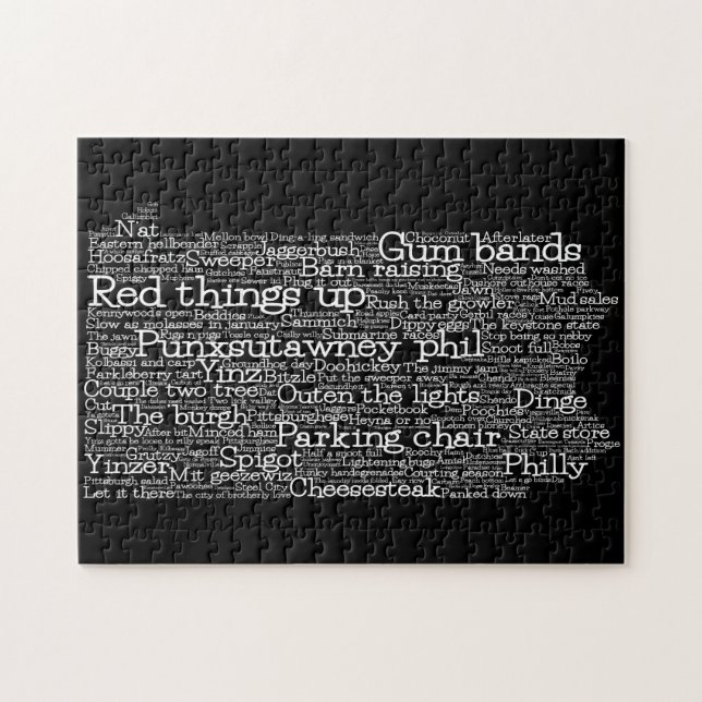 Pennsylvanie USA Slang Word Art Map Jigsaw Puzzle (Horizontal)