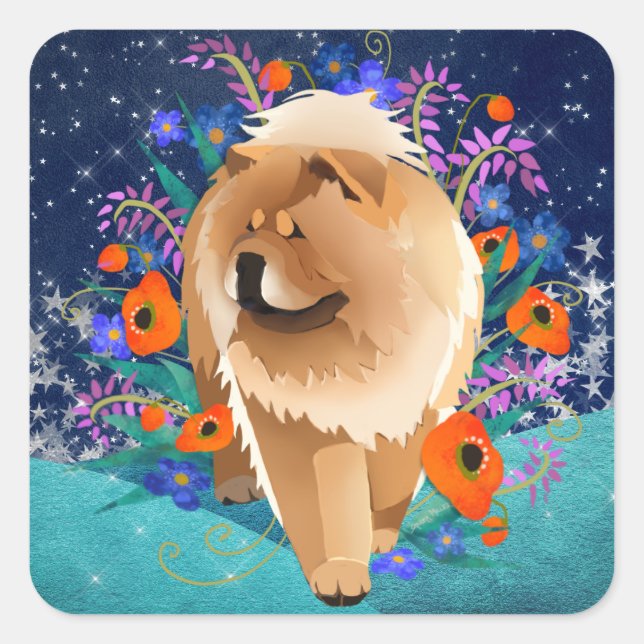 PENNY 4 UR THOUGHTS Chow stars- choose size/style  Square Sticker (Front)