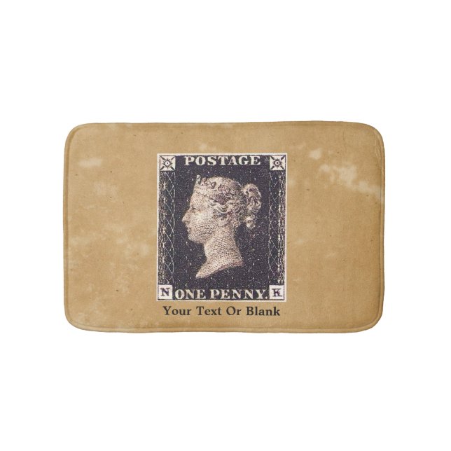 Penny Black Postage Stamp Bath Mat (Front)