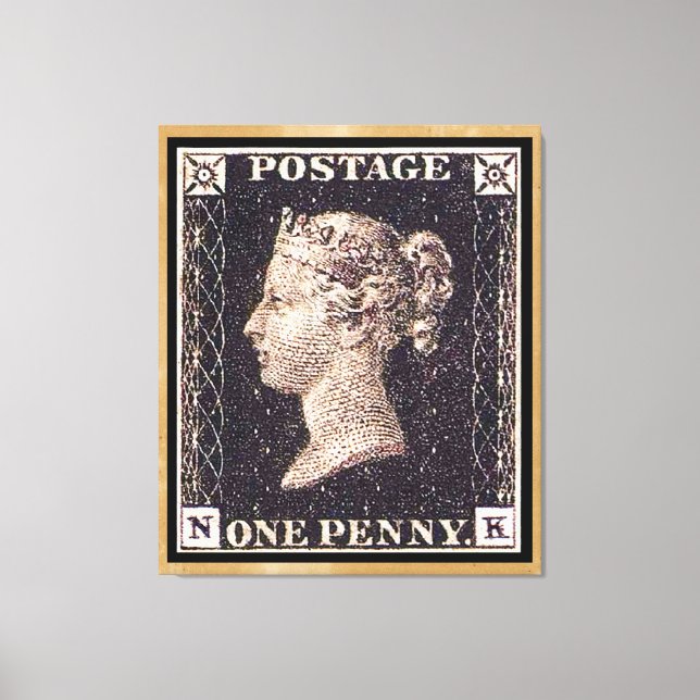 Penny Black Postage Stamp Canvas Print (Front)