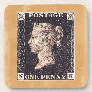 Penny Black Postage Stamp Coaster