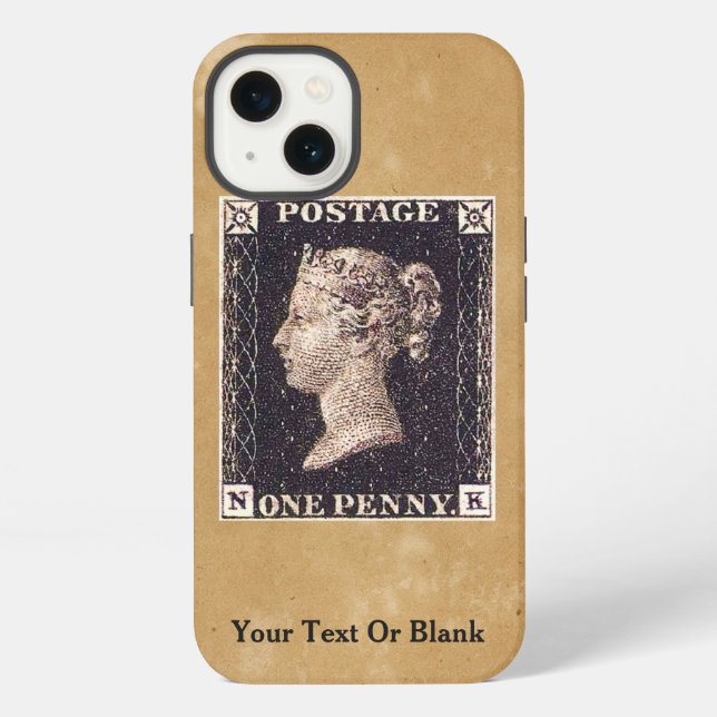 Penny Black Postage Stamp iPhone Case (Back)
