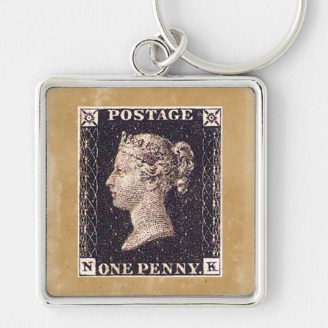 Penny Black Postage Stamp Keychain (Front)