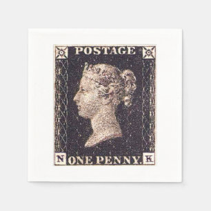 Penny Black Postage Stamp Napkin