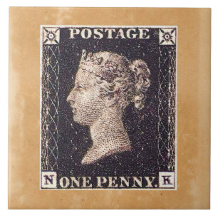 Penny Black Postage Stamp Tile