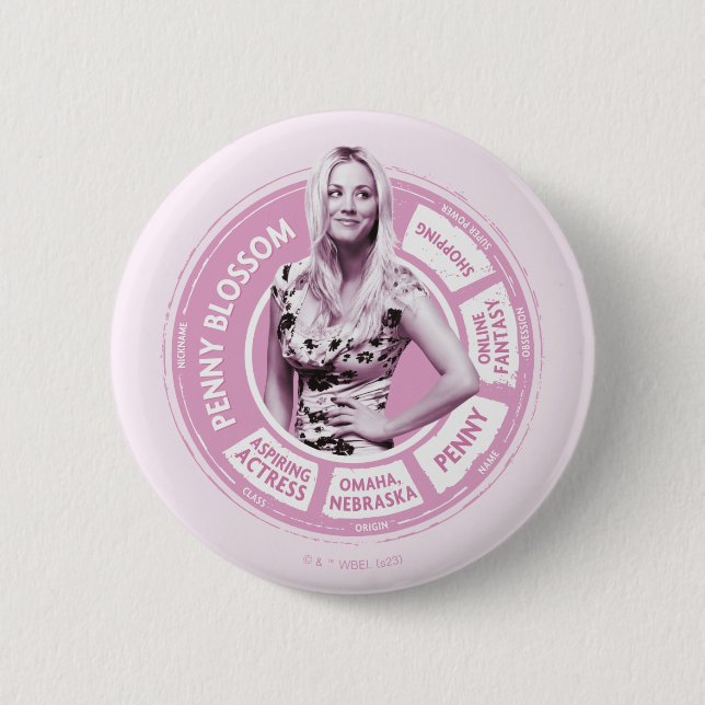 Penny Blossom Info Graphic 2 Inch Round Button (Front)