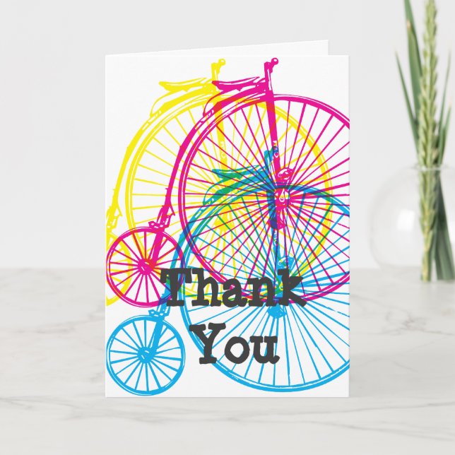 Penny Farthing carte de voeux thématique vélo (Devant)