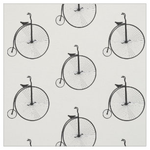 Penny farthing Cycle Theme Bicycle Print Fabric