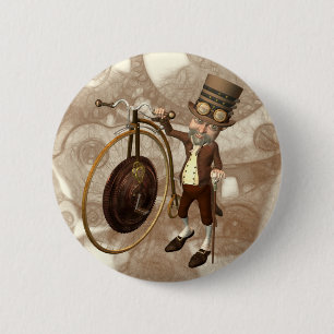 Penny Farthing Steampunk 2 Inch Round Button