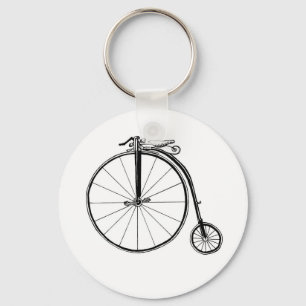 Penny Farthing Vintage Bicycle Illustration Keychain