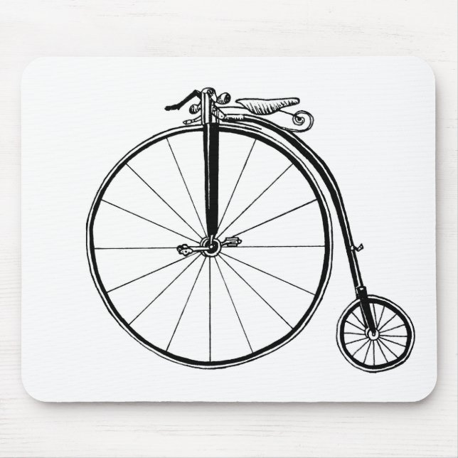 Penny Farthing Vintage Bicycle Illustration Mouse Pad (Front)