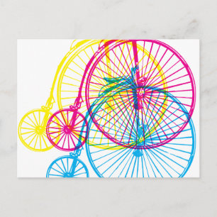 Penny Farthings CMYK Postcard