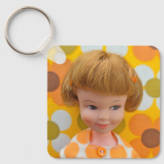 Penny Flower Power Yellow and Olive Green Keychain