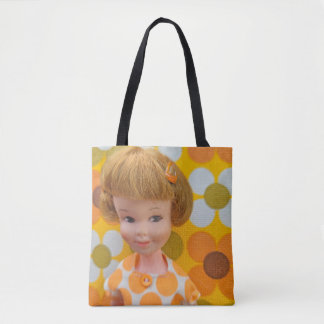 Penny Flower Power Yellow and Olive Green Tote Bag