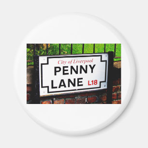 penny lane Liverpool England sign Magnet