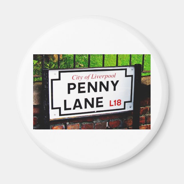 penny lane Liverpool England sign Magnet (Front)