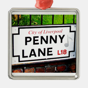 Penny Lane sign from the city of Liverpool England Metal Ornament