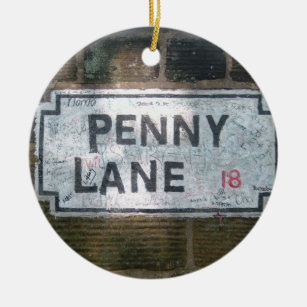 Penny Lane Street Sign Ceramic Ornament