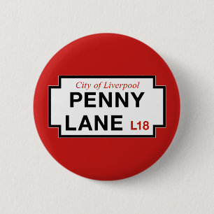 Penny Lane, Street Sign, Liverpool, UK 2 Inch Round Button