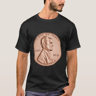 Penny Lincoln Usa Coin 1 Cent 2019 America United  T-Shirt