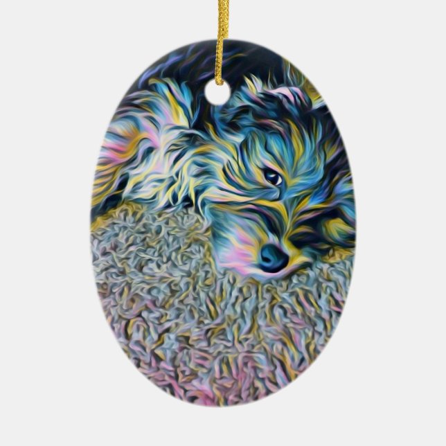 Penny the Morkie ornament (Front)