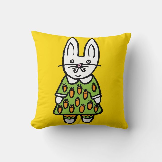 Penny the Rabbit Throw Pillow (Front)