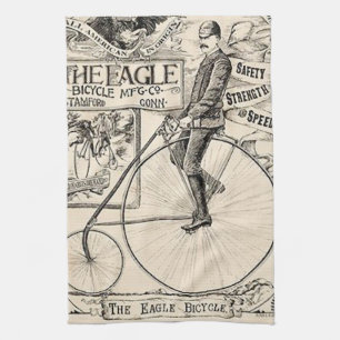 Pennyfarthing Old' Timey Victorian Bicycle Ad Kitchen Towel