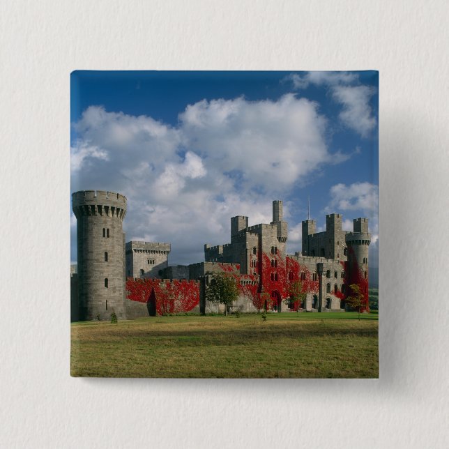Penrhyn Castle, Gwynedd, Wales 2 Inch Square Button (Front)