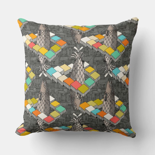 penrose salmon pop throw pillow (Front)
