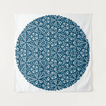 Penrose Tiling Pattern White Blue Mg0.25 Tapestry