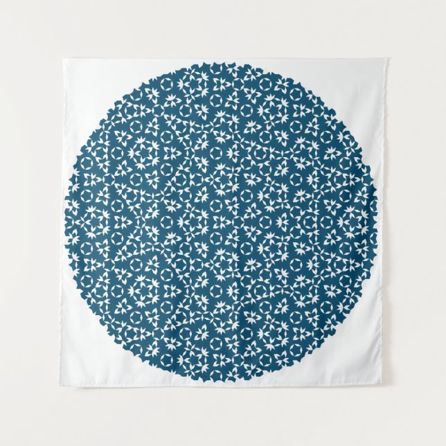 Penrose Tiling Pattern White Blue Mg0.25 Tapestry (Front)