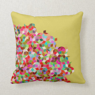 Penrose Tiling Pillow (Pink and Beige)