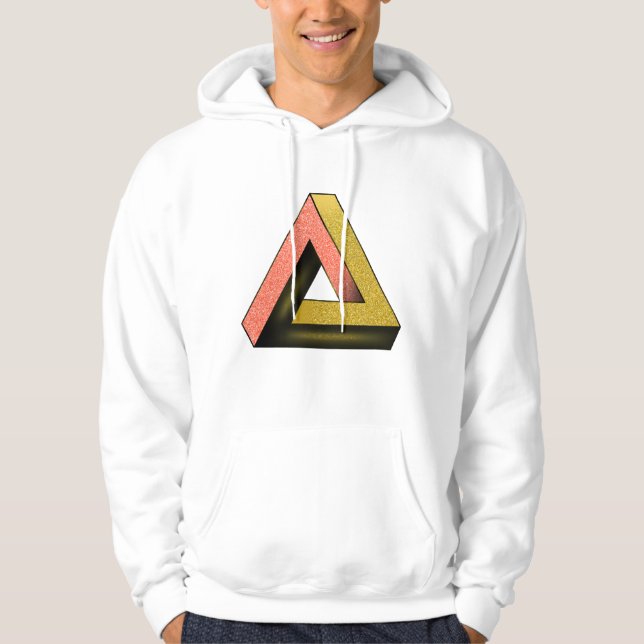 Penrose triangle, optical illusion hoodie (Front)