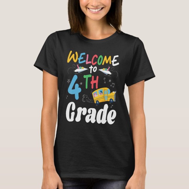 Pens School Bus Students Back To School Welcome To T-Shirt (Front)
