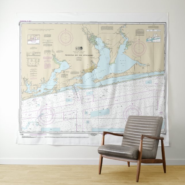 Pensacola Bay and Approaches Nautical Chart 11382 Tapestry (In Situ (Horizontal))