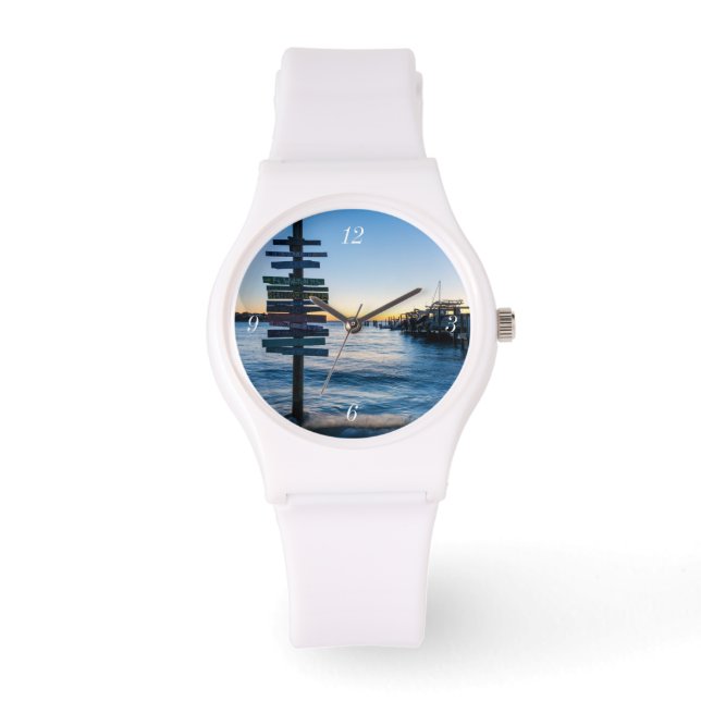 Pensacola Bay Sign Sunset By Dock Watch (Front)