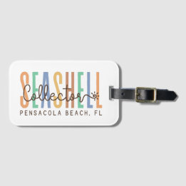 Pensacola Beach Florida (Seashell Collector) Luggage Tag