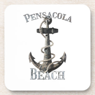 Pensacola Beach Florida Vacation Nautical Anchor Coaster
