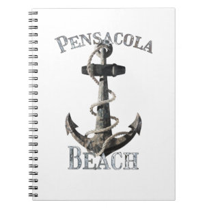 Pensacola Beach Florida Vacation Nautical Anchor Notebook
