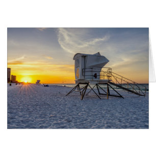 Pensacola Beach Lifeguard Station Sunrise Card